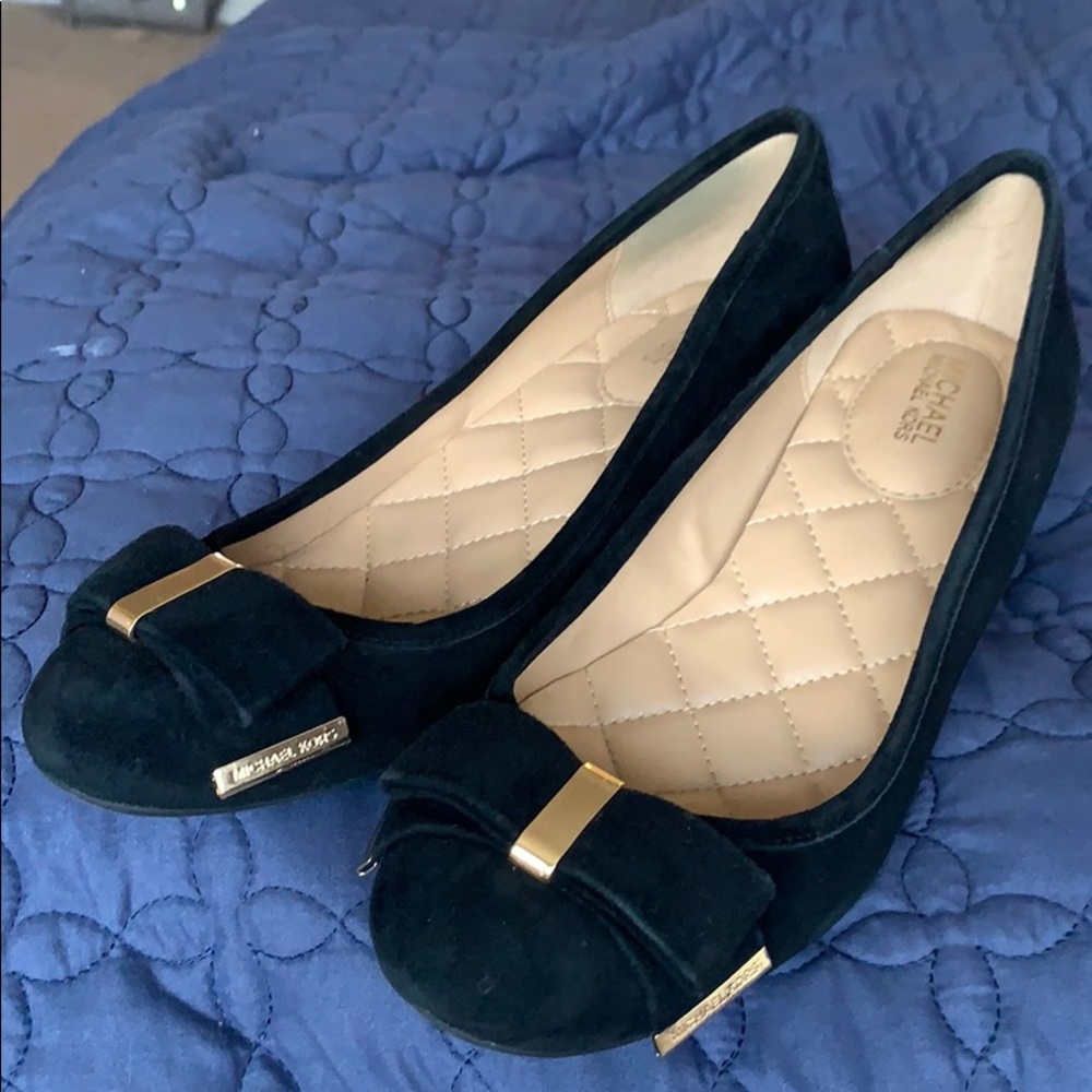 Michael Kors Delphine suede bow heels